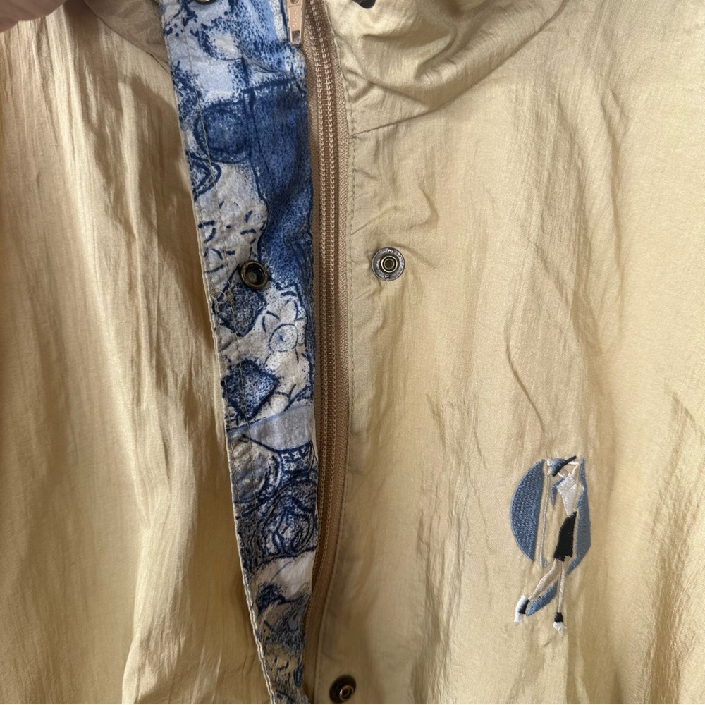 VTG Sequence Gold Fleece Zip Up Button Up Jacket Coat - Picture 4 of 8